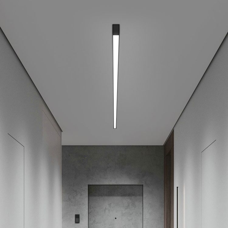 Modern Metal Flush Mount Linear Shape Ceiling Lamp with Acrylic Shade for Living Room