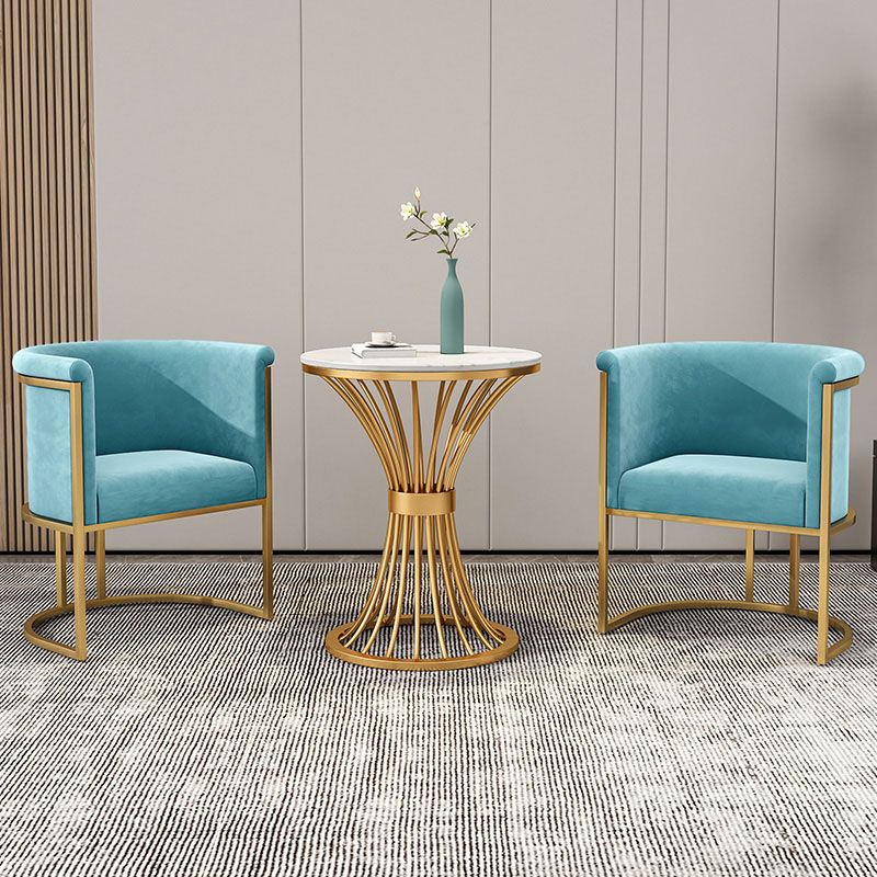 Luxury Upholstered Side Chairs Scandinavian Style Armless Solid Back Chair