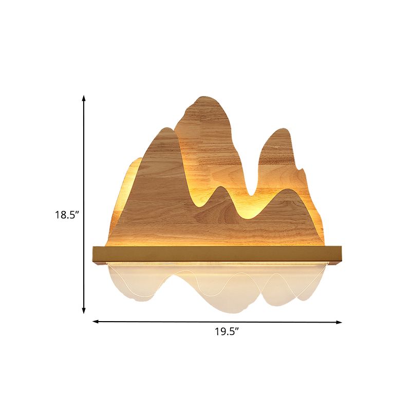 Mountain de montagne asiatique Murale luminaire LED Mur Mount Éclairage en beige pour le salon