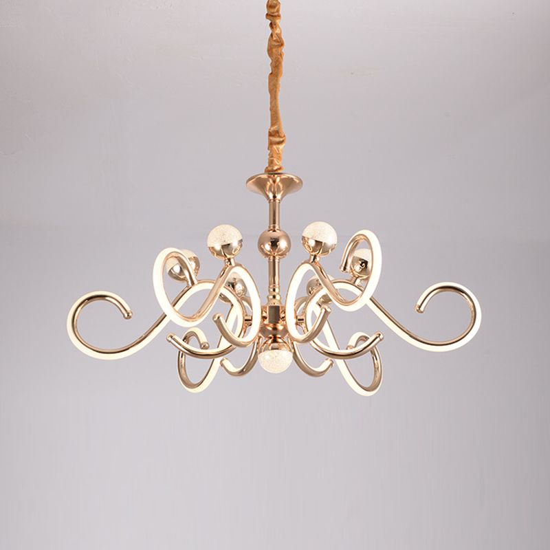 Accesorios de iluminación de lámpara de estilo posmoderno araña colgante de metal en oro