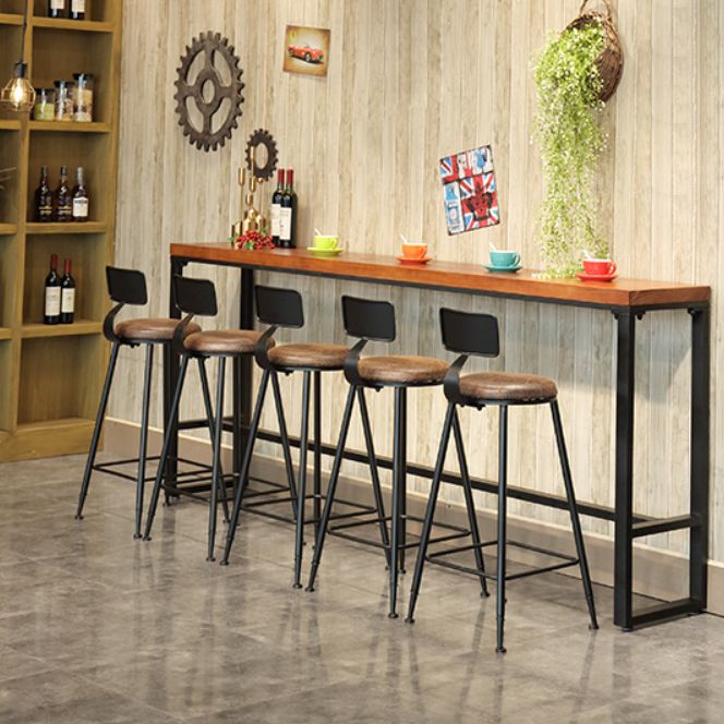 Industrial 1/6/9/11 Pieces Bar Table Set Rectangle Pine Wood Counter Table with Stools