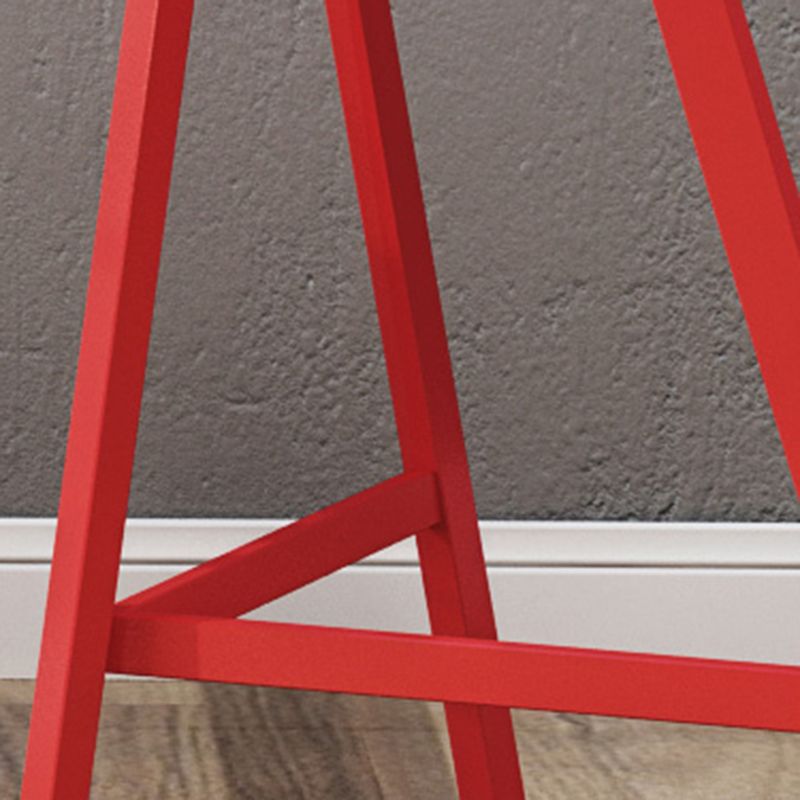 Industrial Stackable Iron Counter Stools Low Back 3 Legs Bar Stools with Footrest