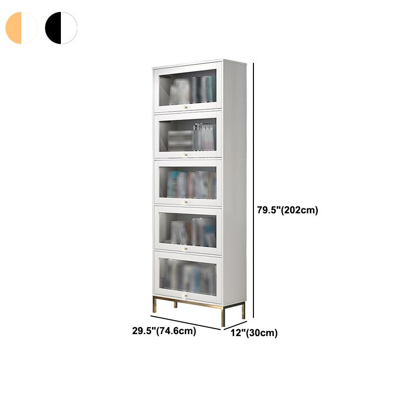 Libreria in legno fabbricata standard chiusa glam con porte di vetro