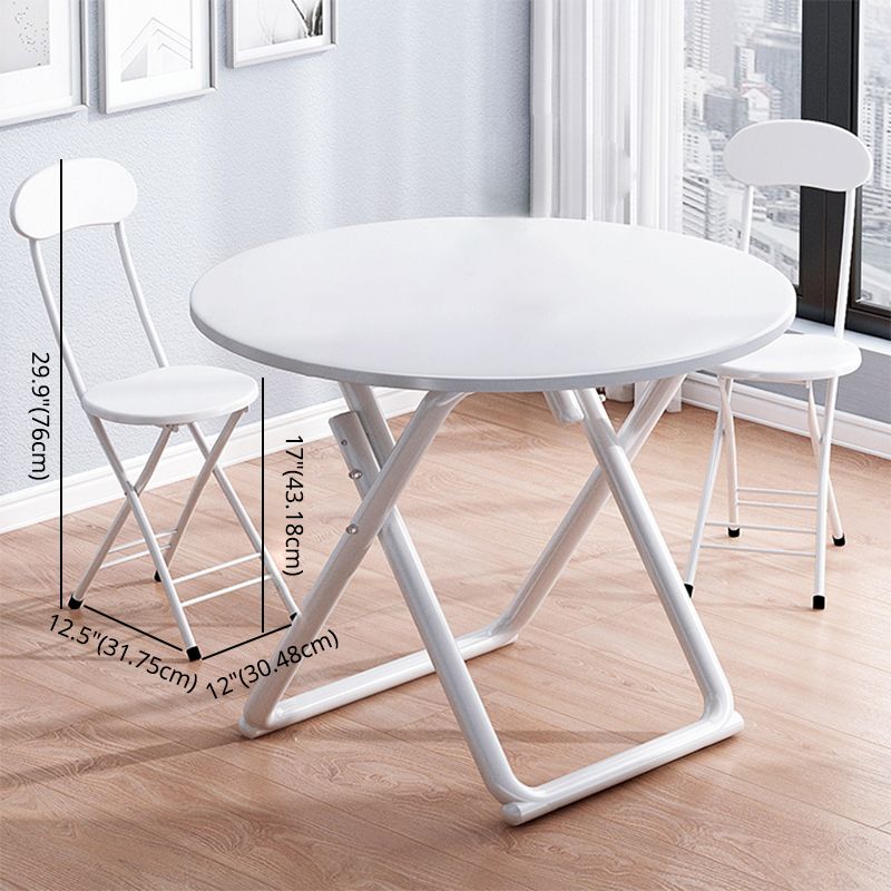 Modern Wooden Dining Room Set with Round Table Space-Saving Design Dining Table Furniture