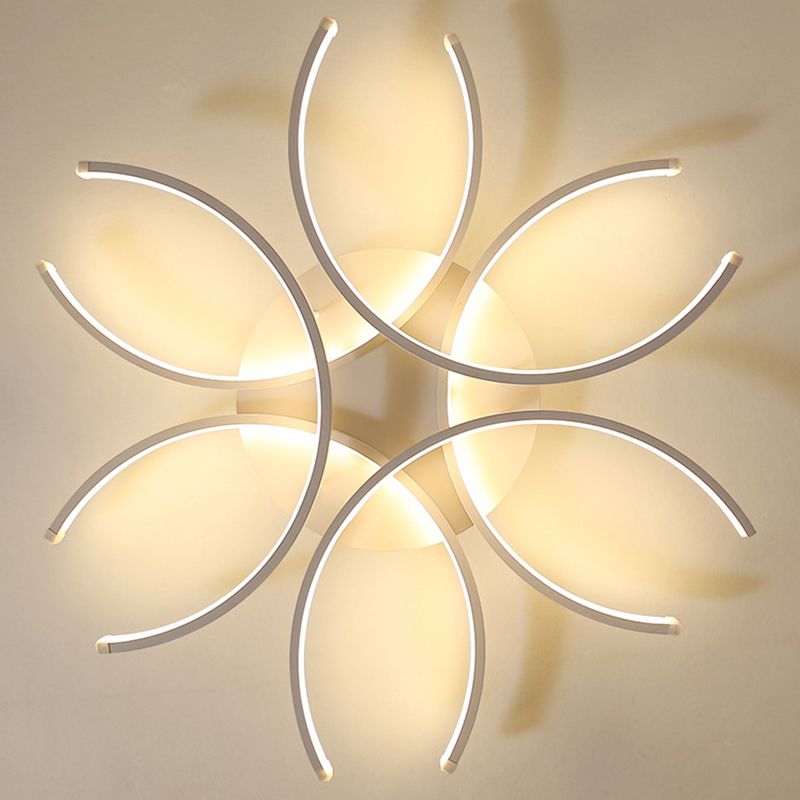 Weiße lineare LED Deckenleuchte in moderner Concise Style Aluminium Indoor Flush Mount für Wohnzimmer