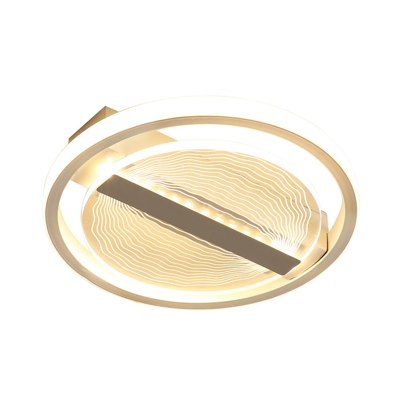 Circular transparente acrílico Semi Flush Moderno LED Techo blanco LED de techo blanco con luz cálida/blanca