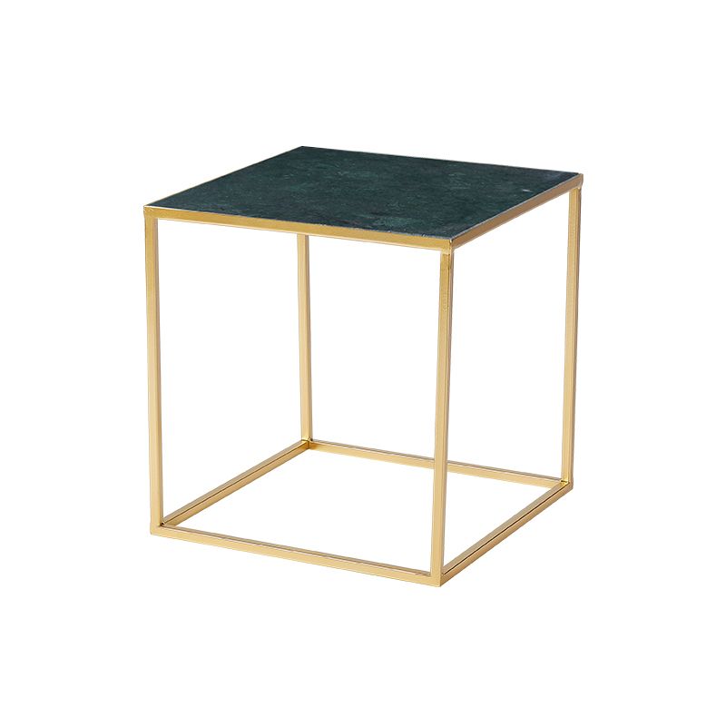 Glam Frame Coffee Table Slate Square Cocktail Table for Living Room