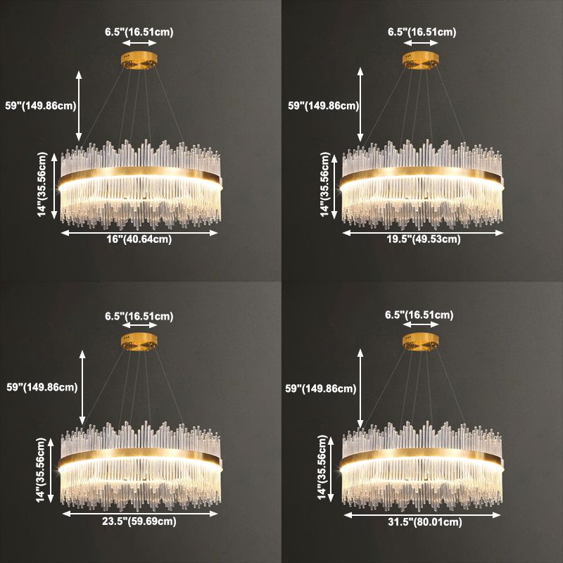 Luz de colgante LED de cristal de lámpara de lámpara de estilo contemporáneo para sala de estar