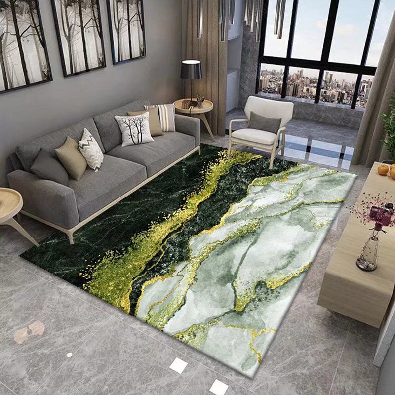 Purple Abstract Print Rug Polyester Pattern Rug Washable Rug for Home Decor