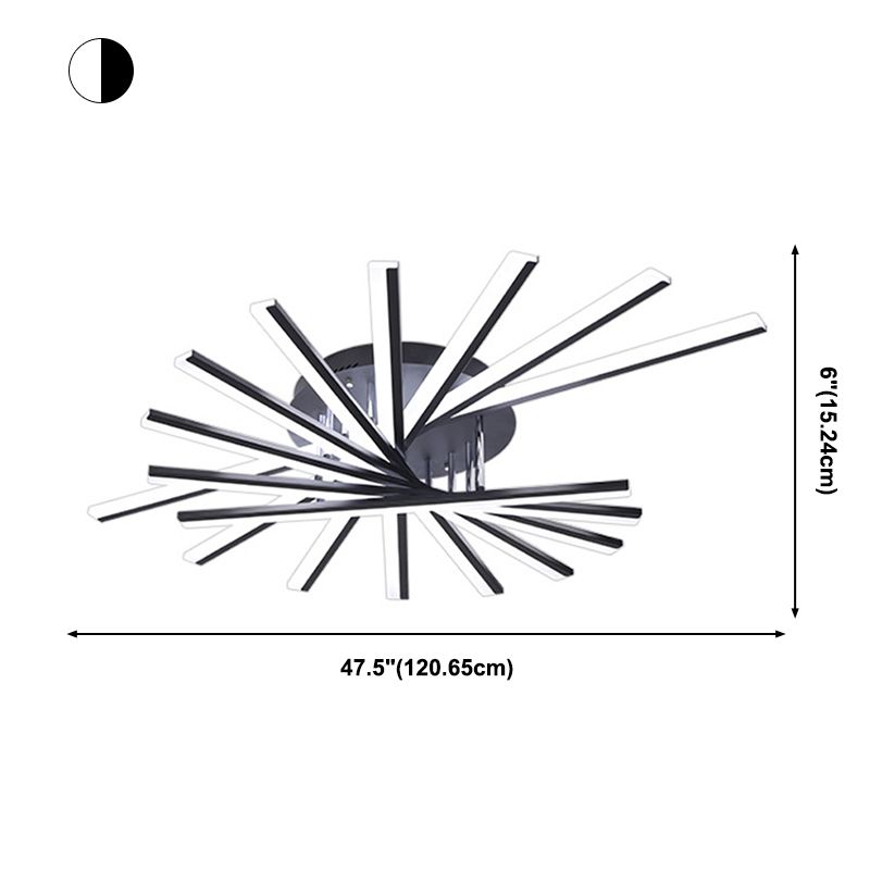 Moderne Unterputz-Deckenleuchte aus Metall für Esszimmer und Wohnzimmer