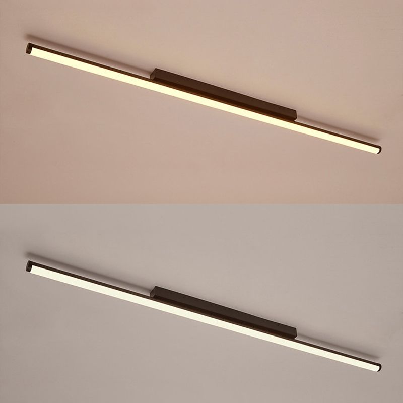 Lineare Deckenleuchte im minimalistischen Stil, LED-Beleuchtung aus Metall in Deckennähe