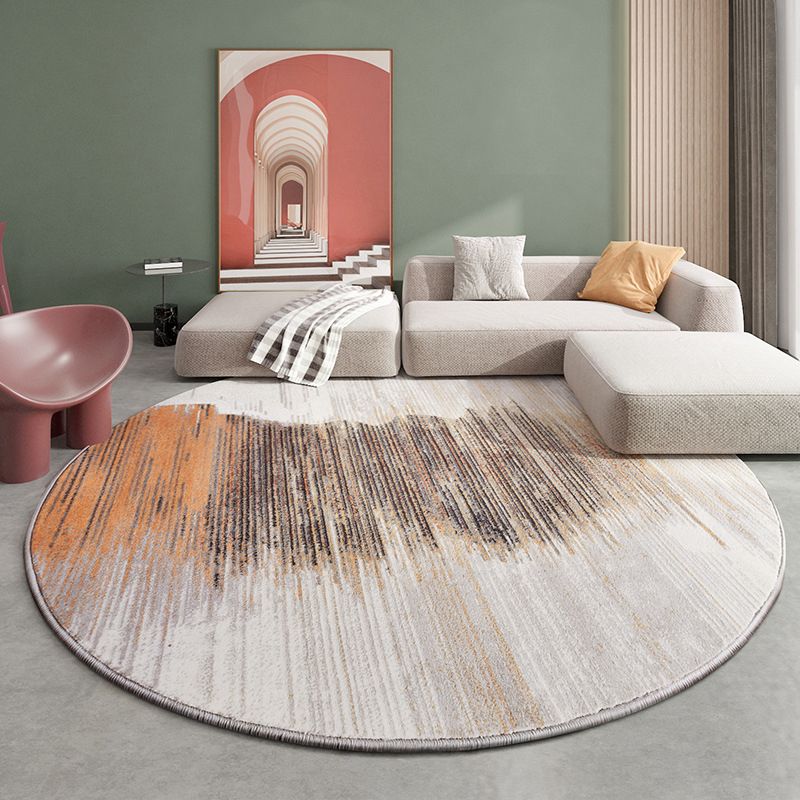 Simplicity Area Rug Abstract Round Rug Polyester Washable Rug for Home Decor