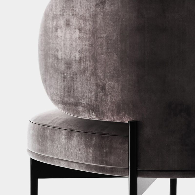 Modern Style Velvet Side Chair Arm Metal Side Chair for Home Use