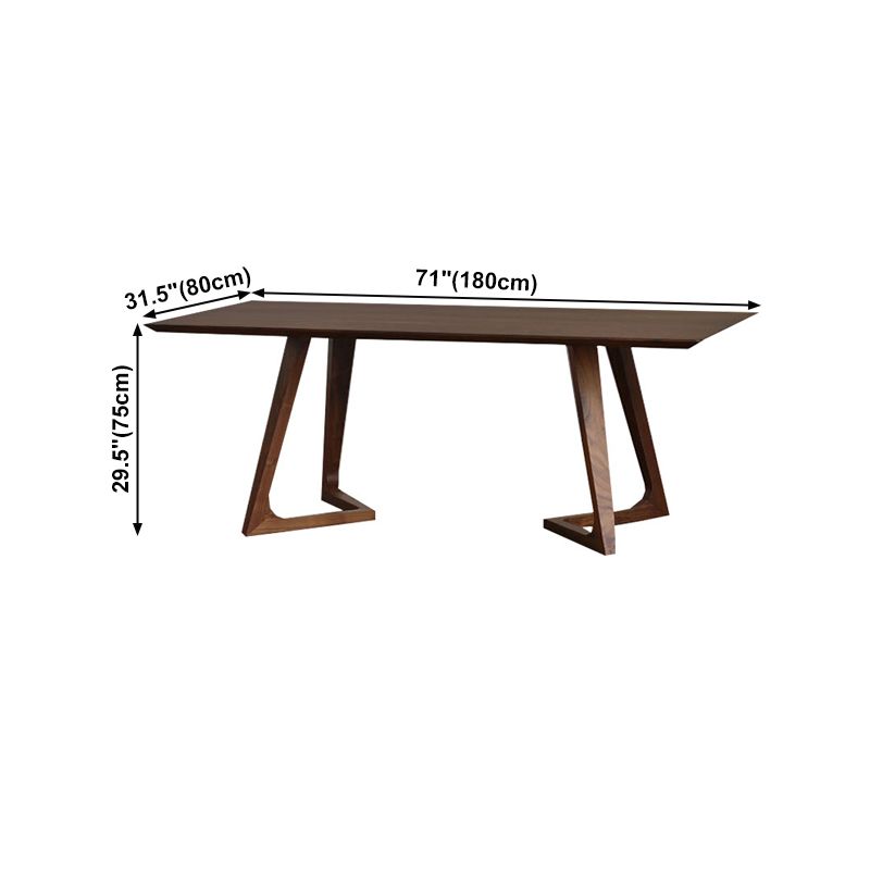 Rectangle Dining Table with Double Pedestal Modern Pine Wood Table for Restaurant
