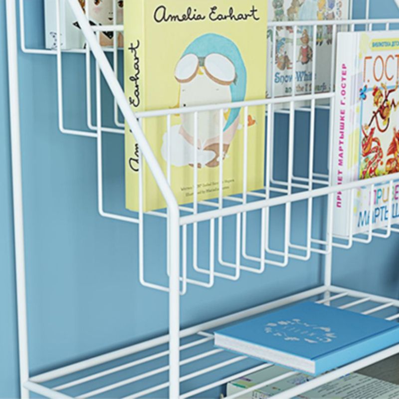 Closed Back Ladder Bookshelf Metal Shelves Included Bookcase