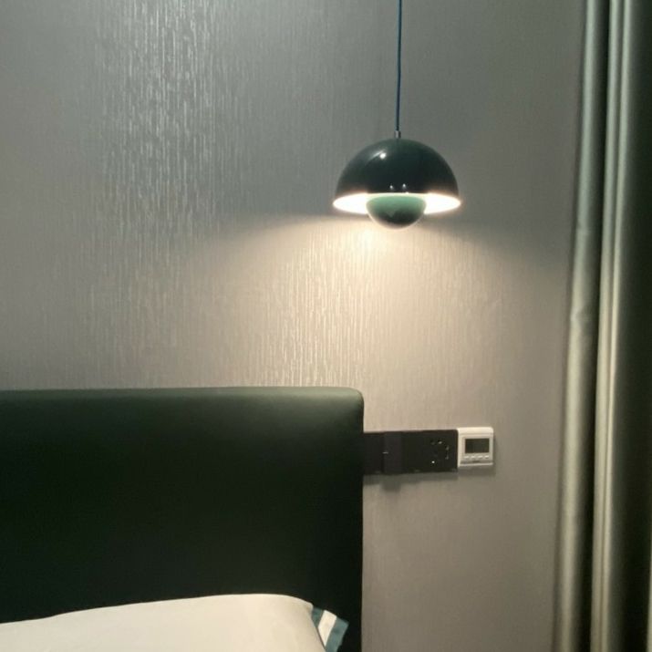 1 Light Metal Pendant Lighting Fixtures Modern Dome Dining Room Hanging Pendant Lights