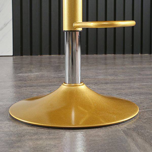 Glam Matte Finish Velvet Counter Stool Adjustable Height Footrest Barstool