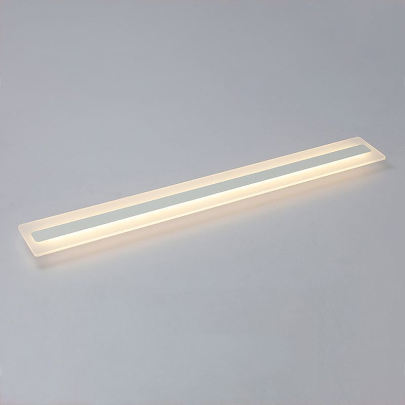 Plafonnier encastré linéaire en métal, plafonnier moderne à 1 lumière, blanc