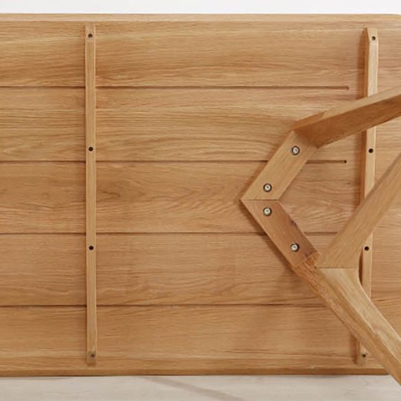 Modern Style Solid Wood Dining Set with Rectangle Shape Table and Double Pedestal Base