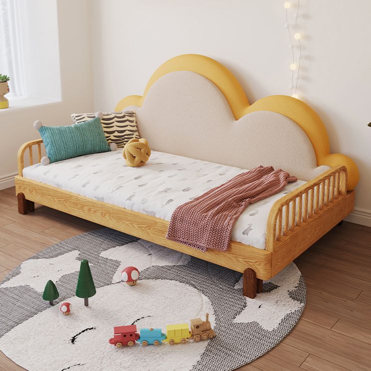 Contemporary Daybed Solid Wood Upholstered Headboard Princess Natural