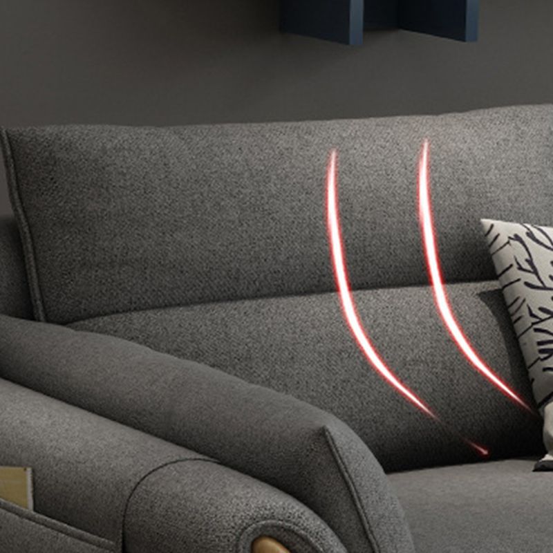 Fabric Ottoman Included Sectional Sofa Slipcovered Flared Arm Sectional