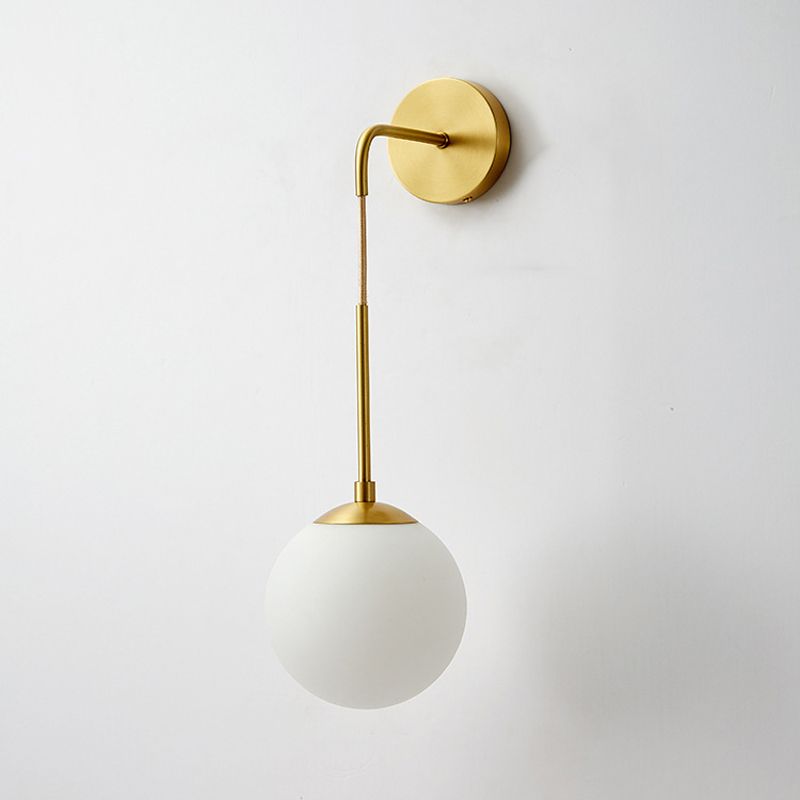 Ball Shape Glass Wall Light Modern Style 1 Light Wall Light Sconce in Gold