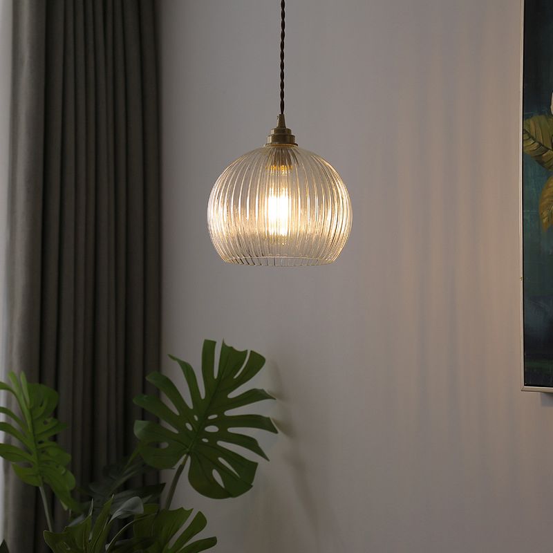 Zeitgenössische einfache Ein leichte Glasschale Esszimmer Schlafzimmer Anhänger Beleuchtung