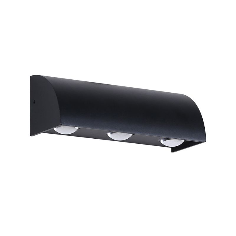 3 - Light LED Wall Flush Mount Light Fixture in Black Contemporary Metal Wall Light