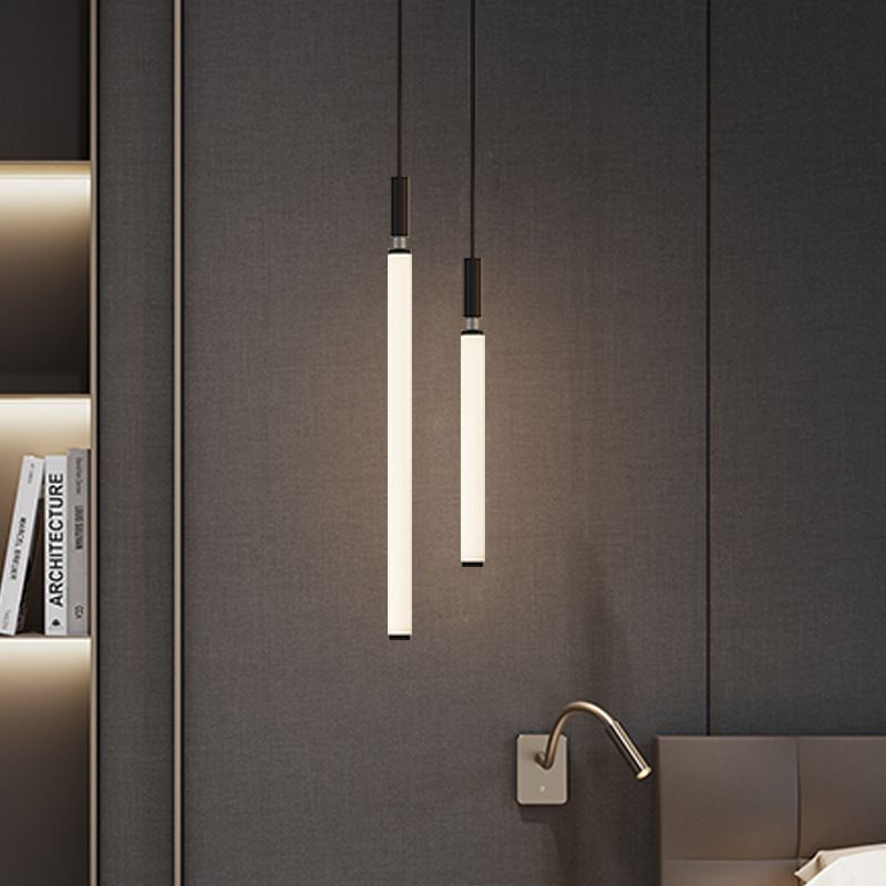 Lampada a sospensione del soffitto tubolare Minimalista Acrilico Black-White LED LEGGIO