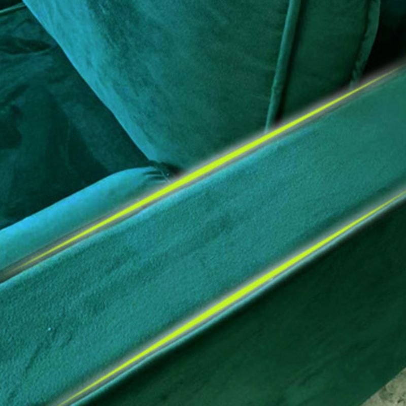 Tuxedo Arm Sofa Modern Style Green Velvet Sofa with Metal Legs