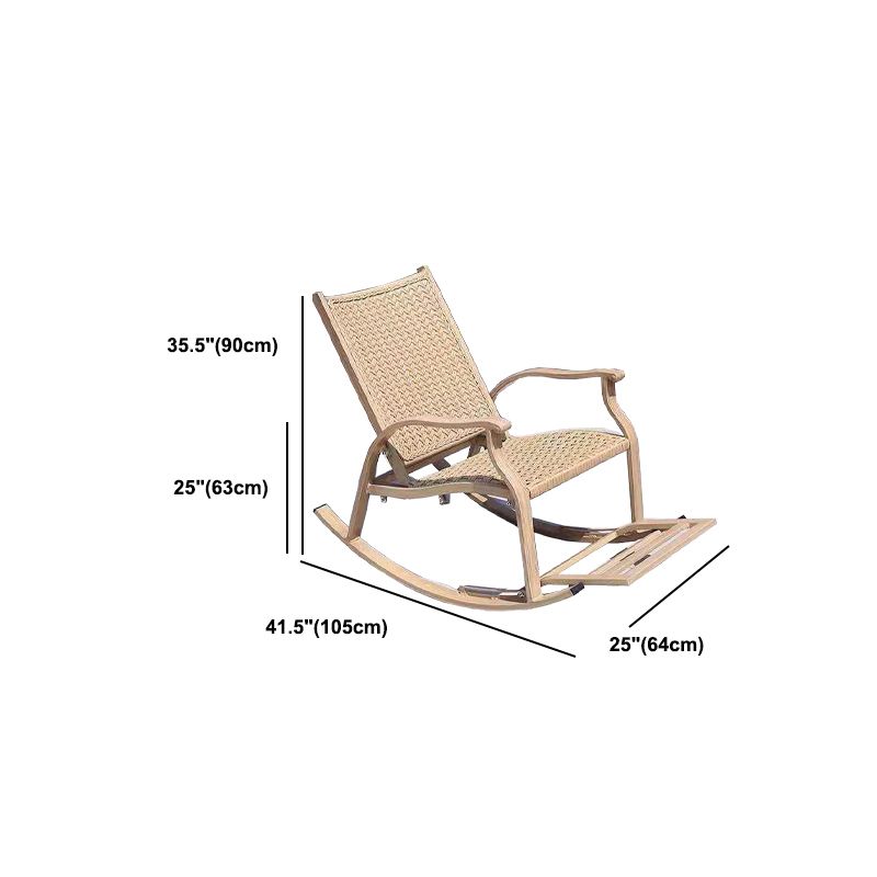 Rattan Natural Rocker Chair Modern Spindle Rocking Chair 25.2" x 41.3" x 35.4" for Outdoor