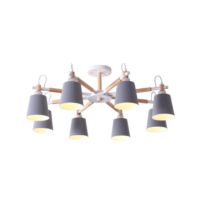 Minimalist Macaron Hanging Light Metal Hanging Chandelier for Sitting Room