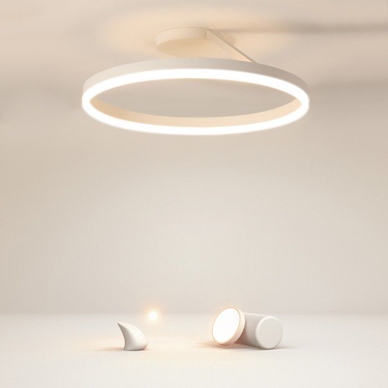 Contemporary Circular Flush Light Fixture Metal 1 Light Flush Mount Ceiling Light