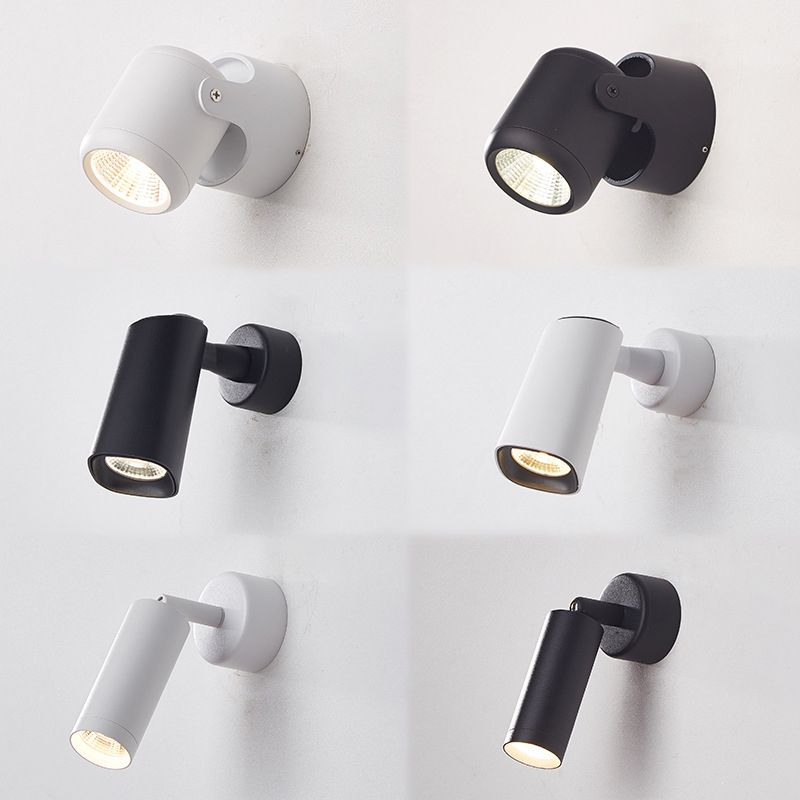 Half Cylinder Shade Single Light Reading Wall Light Modern Style Metal Wall Mount Light Fixture