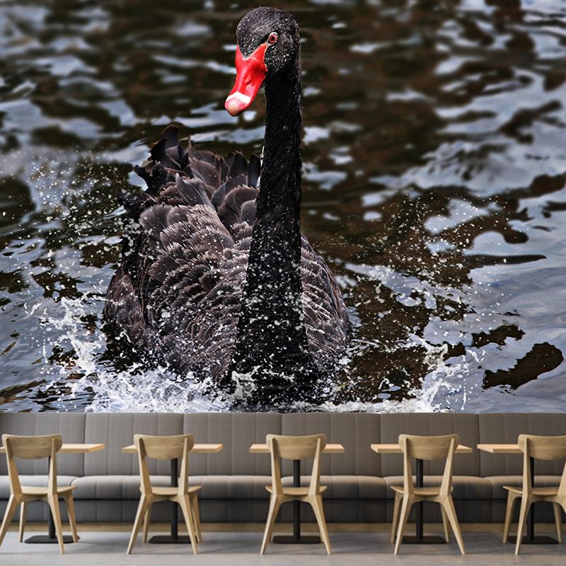 Black Swan Wallpaper Mural Decal Customized Modern Wall Covering for Bedroom