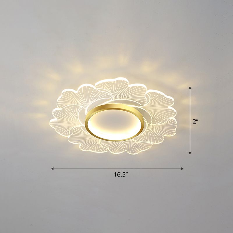 Acrylic Flower Ceiling Mount Light Fixture Modern Style LED Flush Mount for Bedroom