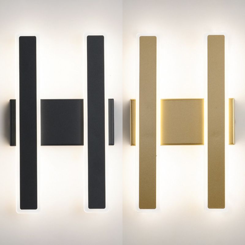 Living Room LED Sconce Light Fixture Nordic Wall Sconce Lighting with Rectangle Metal Shade