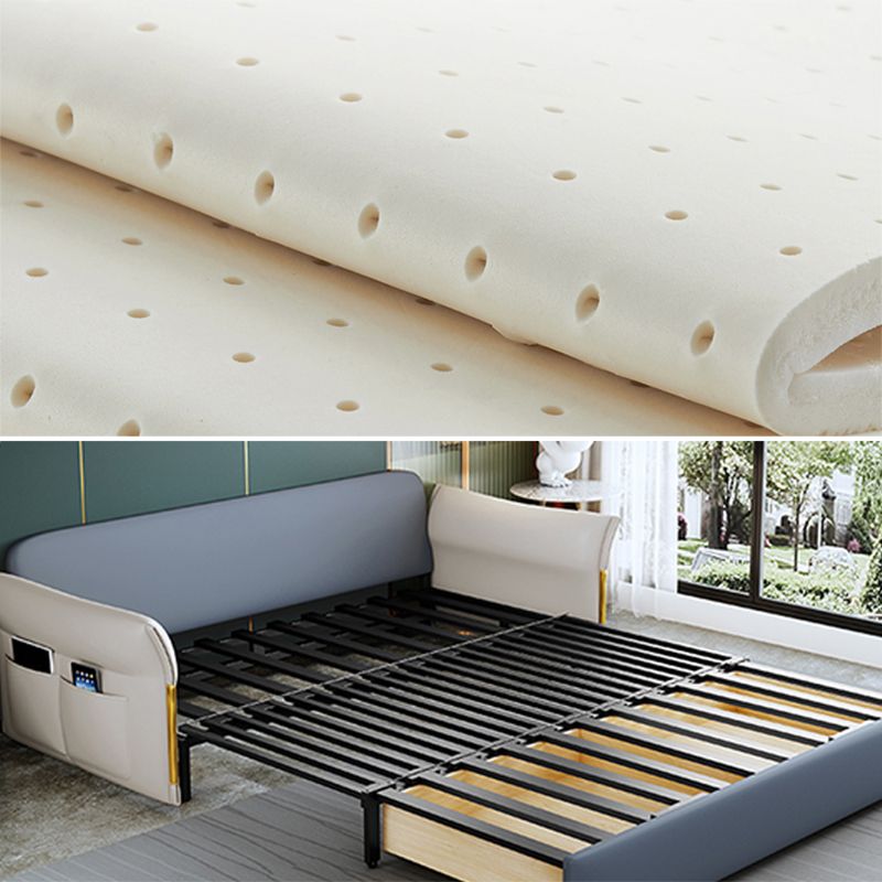 Pillow Back Glam Sleeper Sofa Water Resistant Foldable Faux Leather Sofa Bed