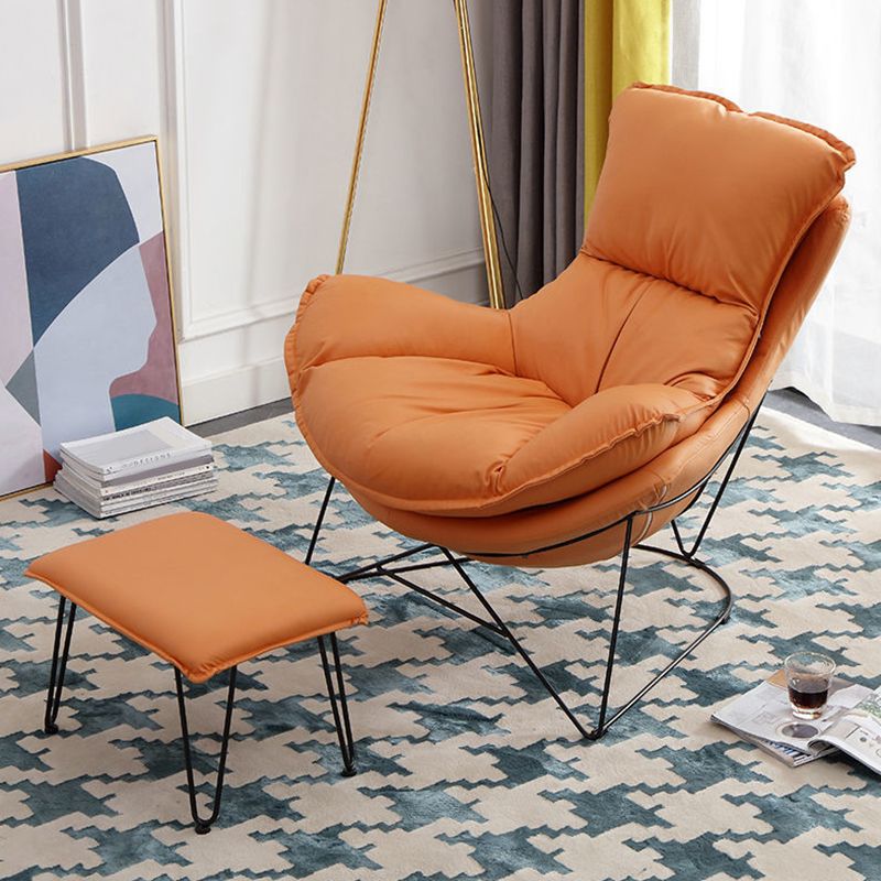Contemporary Rocking Chair Fabric Upholstered Metal Frame Indoor Rocking Chair
