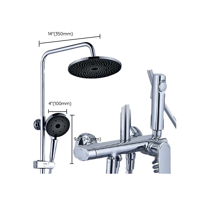 Adjustable Spray Pattern Shower System Valve Included Brass Wall Mounted Shower Combo
