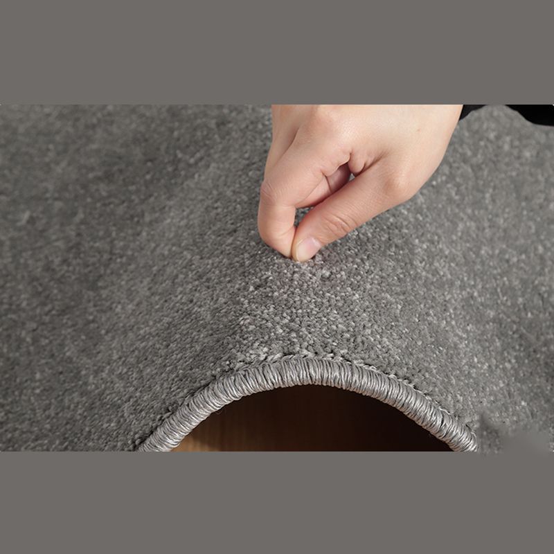 Brown Area Carpet Pure Color Polyester Area Rug Easy Care Washable Rug for Living Room