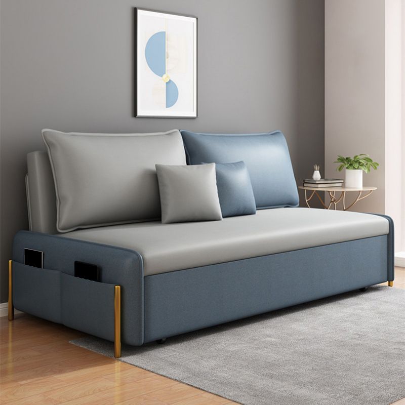 Pillow Included Convertible Sofa Armless Foldable Futon Sofa Bed with Storage