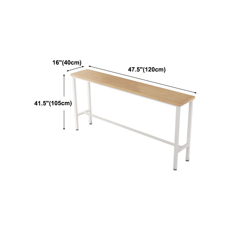 Modern Natural Bistro Bar Height Cocktail Table Rectangle Trestle Bistro Table
