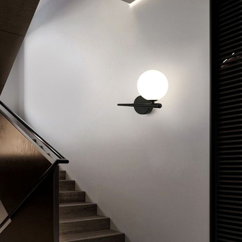 Modern Minimalist Style Global Wall Lighting Fixtures 1 Light Sconce with Glass Shade