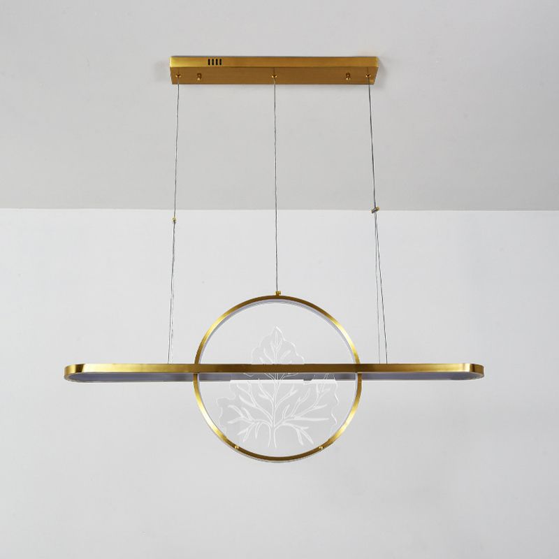 Modern Style Circle Shape Island Pendants 2 Lights Metal Pendant Lights for Dining Room