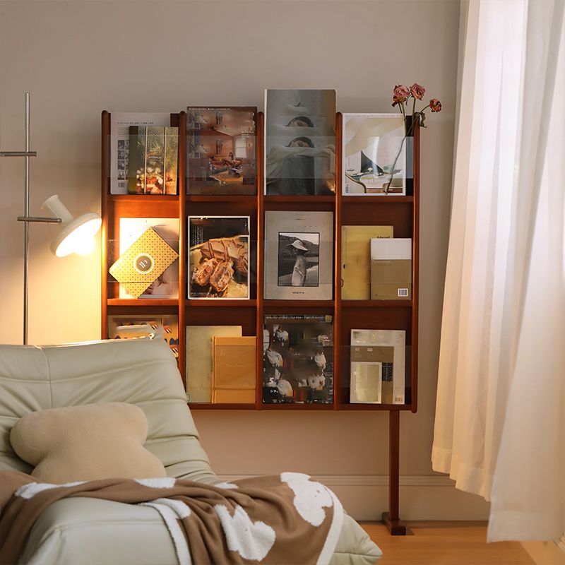 Modern Style Closed Back Bookshelf Solid Wood Bookcase with Shelves