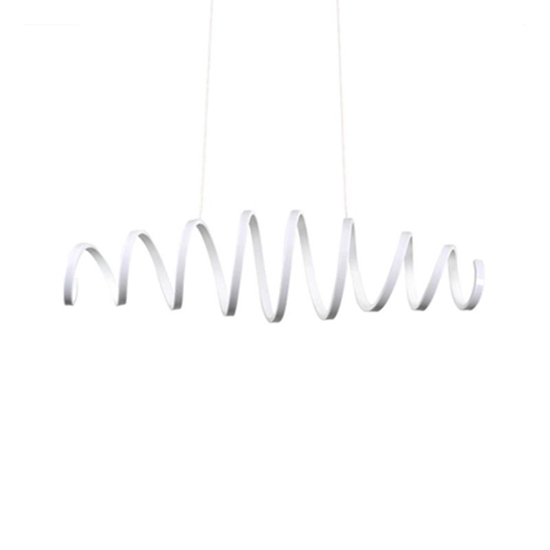 Spiral Chandelier Pendant Light Contemporary Acrylic Dining Room LED Hanging Light in White