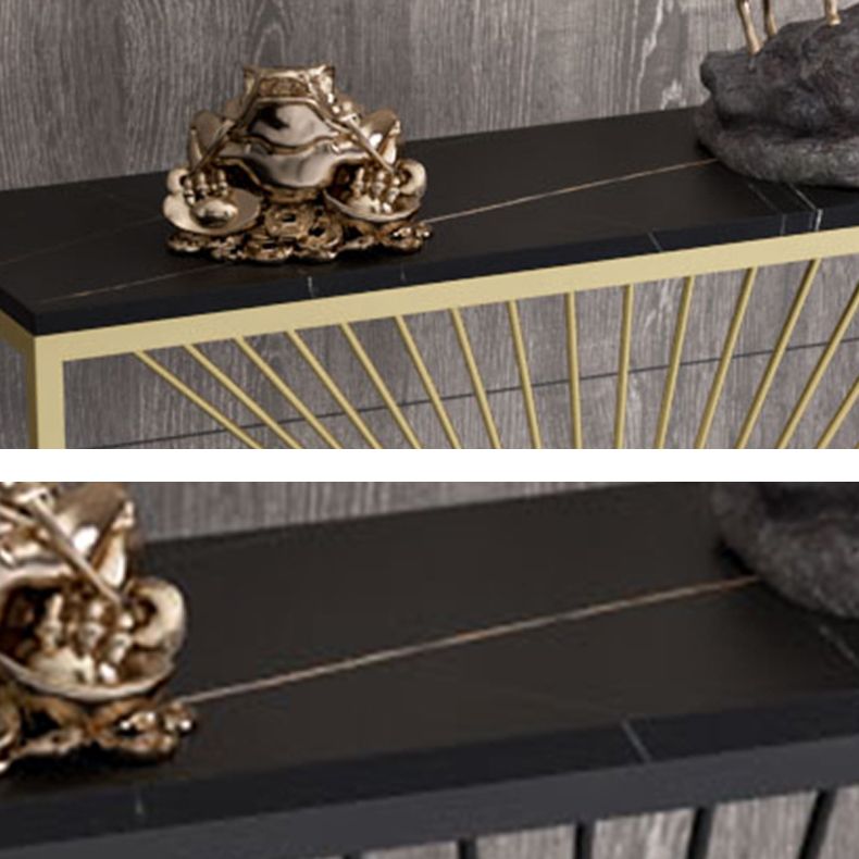 31.5-inch Tall Stone Glam Accent Table Rectangle Console Table for Hall