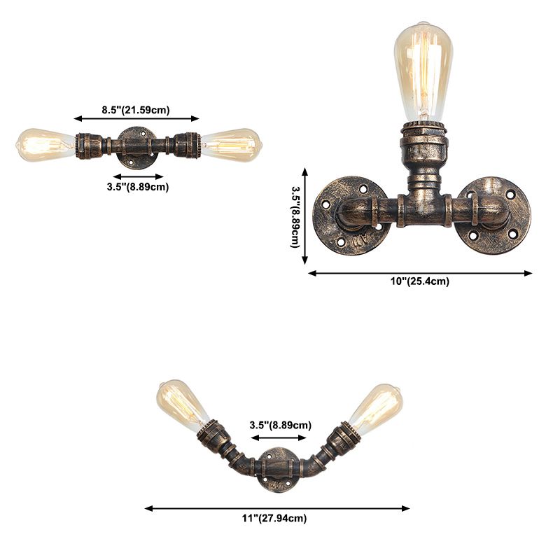 Industrial Style Wall Lighting Fixtures Metal Mutil Light Wall Mounted Light Fixture
