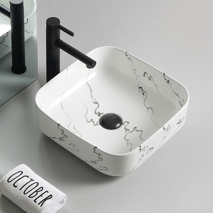 Modern Porcelain Trough Sink Oval-shape Trough Bathroom Sink
